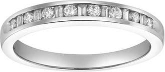 LuvMyJewelry Solara 14K Gold Round Diamond Studded Stackable Band Ring - 0.26cts in 14K White Gold at Nordstrom