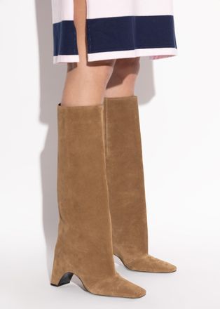 Coperni Suede Heeled Boots, Womens, Brown