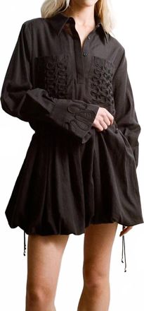 The Wolf Gang Mera Bubble Shirt Mini Dress In Black