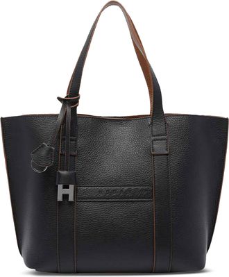 Hogan Script Shopping Piccola Pebbled Leather Tote Bag