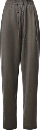 Frankie Shop Finn wollen broek met elastiek - Dames - Broeken - Bruin - Maat: XS Wol