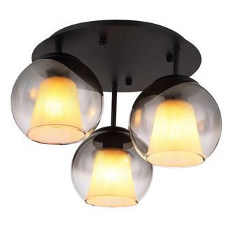 Globo Lighting Plaf&oacute;n - Barry - Negro - Vidrio - &Oslash; 41cm - E27 - 15749-3d