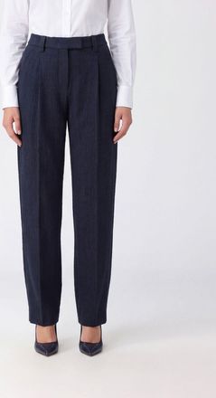 Brunello Cucinelli Pantaloni sartoriali a gamba larga in lana vergine con pince