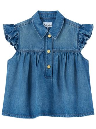 Ganni Sleeveless Top With Collar