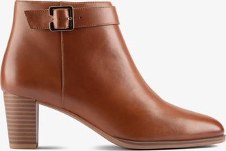 Clarks Womens Kaylin 60 Boot Dark Tan Leather Boots - Brown - Size UK 6.5