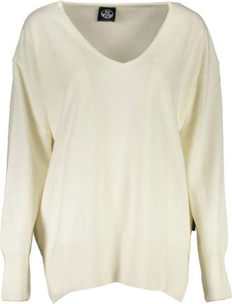 North Sails T-shirt met lange mouwen en V-hals - Dames - V-hals truien - Wit - XS - Truien & Vesten