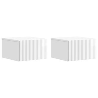 vidaXL Mesita De Noche De Pared 2 Pcs Brillante 33 X 34,5 X 20 Cm Vidaxl