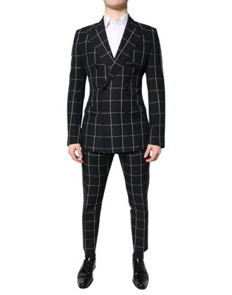 Dolce & Gabbana Black TAORMINA Double Breasted 2 Piece Mens Suit