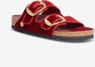 Birkenstock Flache Sandalen aus flauschigem Samt Arizona Big Buckle