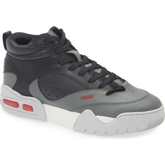 BOSS Kedge Hito Napu High Top Sneaker in Charcoal at Nordstrom Rack, Size 10Us / 9Uk