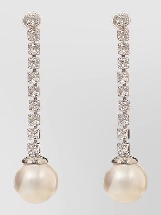 Self Portrait crystal pearl drop earrings