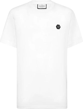 Philipp Plein T-shirt Ronde Hals Skull&Bones - Heren - T-shirts - Wit - 3XL - Katoen - Tops