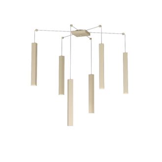 Top-Light Sospensione Moderna Square Tube Metallo Sabbia 6 Luci Gu10
