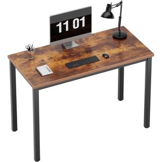 Soges Scrivania per computer piccola 100 x 60 x 75 cm, scrivania per PC, scrivania da ufficio, scrivania angolare per ufficio domestico,Nero vintage