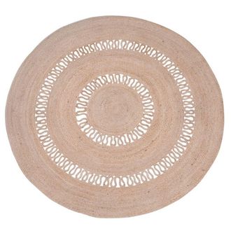 Nordlys Alfombra redonda de yute natural en marr&oacute;n 180 x 180 cm