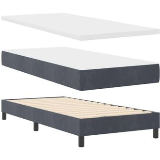 vidaXL Vidaxl Cama Con Somier Y Colch&oacute;n Gris Oscuro 80x200 Cm Terciopelo