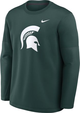 Nike Michigan State Sideline Coaches Nike Mens Therma-FIT College Long-Sleeve T-Shirt in Green | 03BR171NMST-6P4