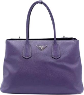 Prada Pre-owned Handbags, female, Purple, Size: ONE SIZE Pre-owned Leather Handbag