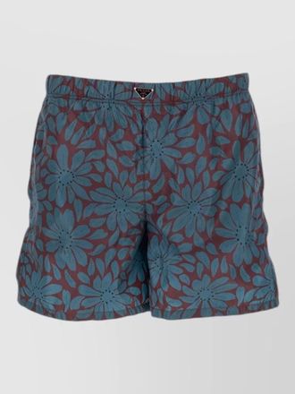 Prada swim shorts beachwear floral pattern pockets
