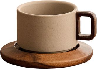 OEM Taza De Cer&aacute;mica Art&iacute;stica Con Asa De Madera - Clay C