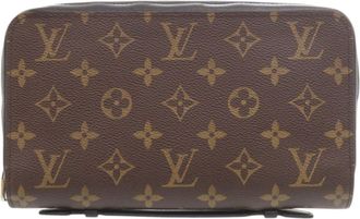Louis Vuitton Black Brown Monogram Macassar Monogram Long Wallet (Bi-Fold) (Pre-Owned)