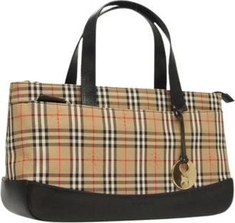 Burberry Pre-owned Handbags, female, Beige, Size: ONE SIZE Pre-owned Canvas Handbag