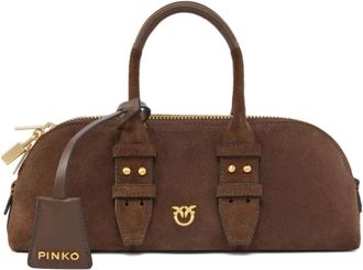 Pinko Bowling Bag - Dames - Handtassen - Bruin - ONE Size - Nylon - Tassen