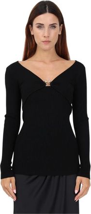 Pinko Giraffa Trui - Dames - Blouses - Zwart - S - Wol - Overhemden