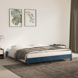 vidaXL Estructura De Cama Sin Colch&oacute;n Terciopelo Azul Oscuro 160x200cm Vidaxl