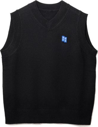 Ader Error Black Wool Top with Tetris Patch