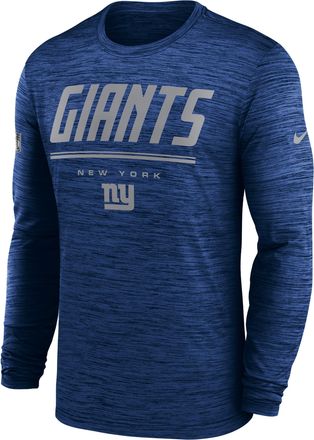Nike New York Giants Sideline Team Issue Velocity Nike Mens Dri-FIT NFL Long-Sleeve T-Shirt in Blue | 02EQ4EW8I-CH4
