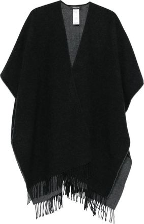Fabiana Filippi Poncho con frange - Grigio