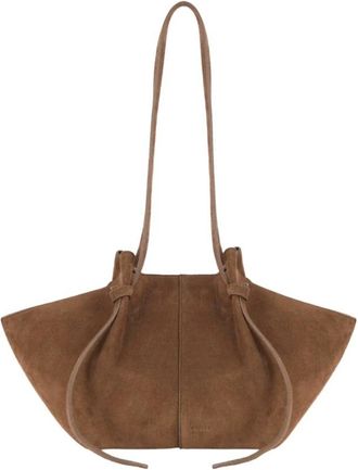 Yuzefi Luxe Cognac Su&egrave;de Tote Tas - Dames - Shoppers - Bruin - ONE Size - Su&egrave;de - Tassen