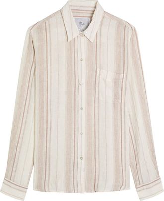 Rails Charli Striped Linen-blend Shirt - Beige - S (UK8-10 / S)