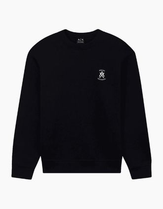 A|X Armani Exchange Mens Embroidered Logo Black Sweatshirt - Size: 36