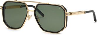 Philipp Plein SPP187M 0302 Mens Sunglasses Gold Size 61