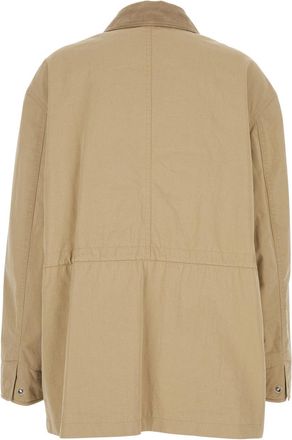 Dunst Cotton-Nylon Blend with Ribbed Collar Coat - Beige