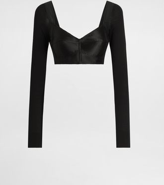 Dolce & Gabbana Satin Bustier Top - Woman Shirts And Tops Black 38