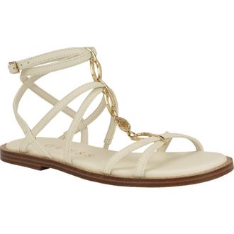Guess Grunge Strappy Sandal in Ivory 150 at Nordstrom, Size 5.5