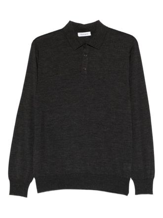 Kangra Cashmere Long Sleeve Wool Polo Shirt