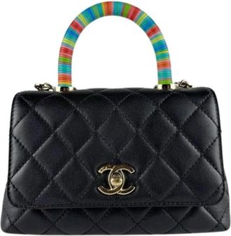 Chanel Pre-owned Handbag- Shoulder bag - Dames - Vintage Handtas - Zwart - ONE Size - Leer - Vintage