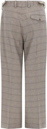 Dr&ocirc;le de Monsieur Large Check Cotton-Blend Trousers - Beige