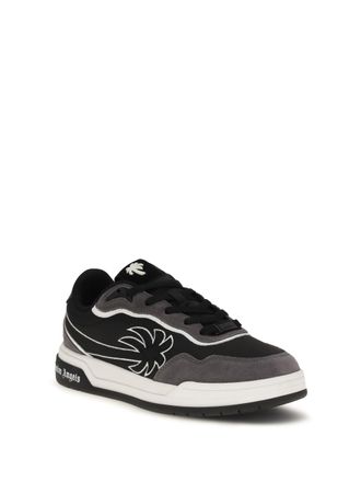 Palm Angels Suede-Panelled Leather Sneakers - Black