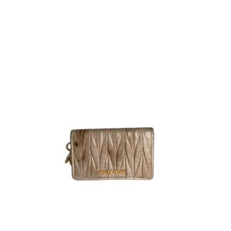 Miu Miu Pre-owned Lederen Portemonnee - Dames - Vintage Accessoires - Beige - ONE Size - Leer - Vintage