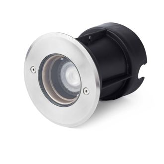 Netlighting Tecno 1 Light Small Outdoor Recessed Spotlight Matt Nickel IP67 GU10 in Grey