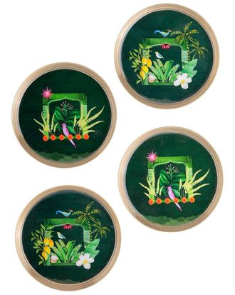 Tiramisu Emerald Oasis Metal Coaster Set