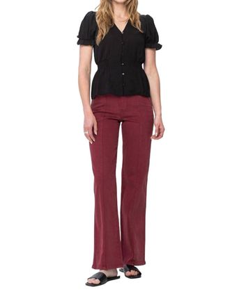 Judy Blue Front Seam Jeans In Burgundy