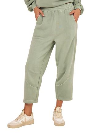 Threads 4 Thought Chantel Mineral Wash Crop Wide Leg Pants in Wasabi at Nordstrom, Size Xx-Large