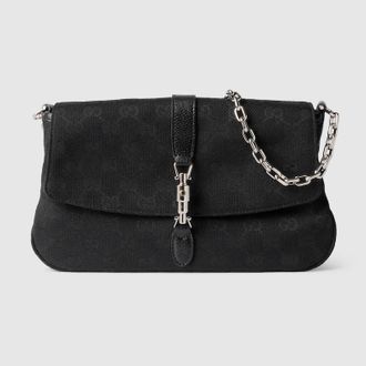 Gucci Aperitivo Medium Shoulder Bag, Black, GG Canvas