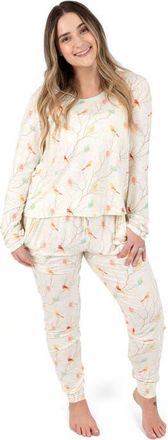 Leveret Womens Viscose Matching Family Holiday Pajamas, Reindeer & Polar Bear Prints in Birds at Nordstrom, Size X-Small